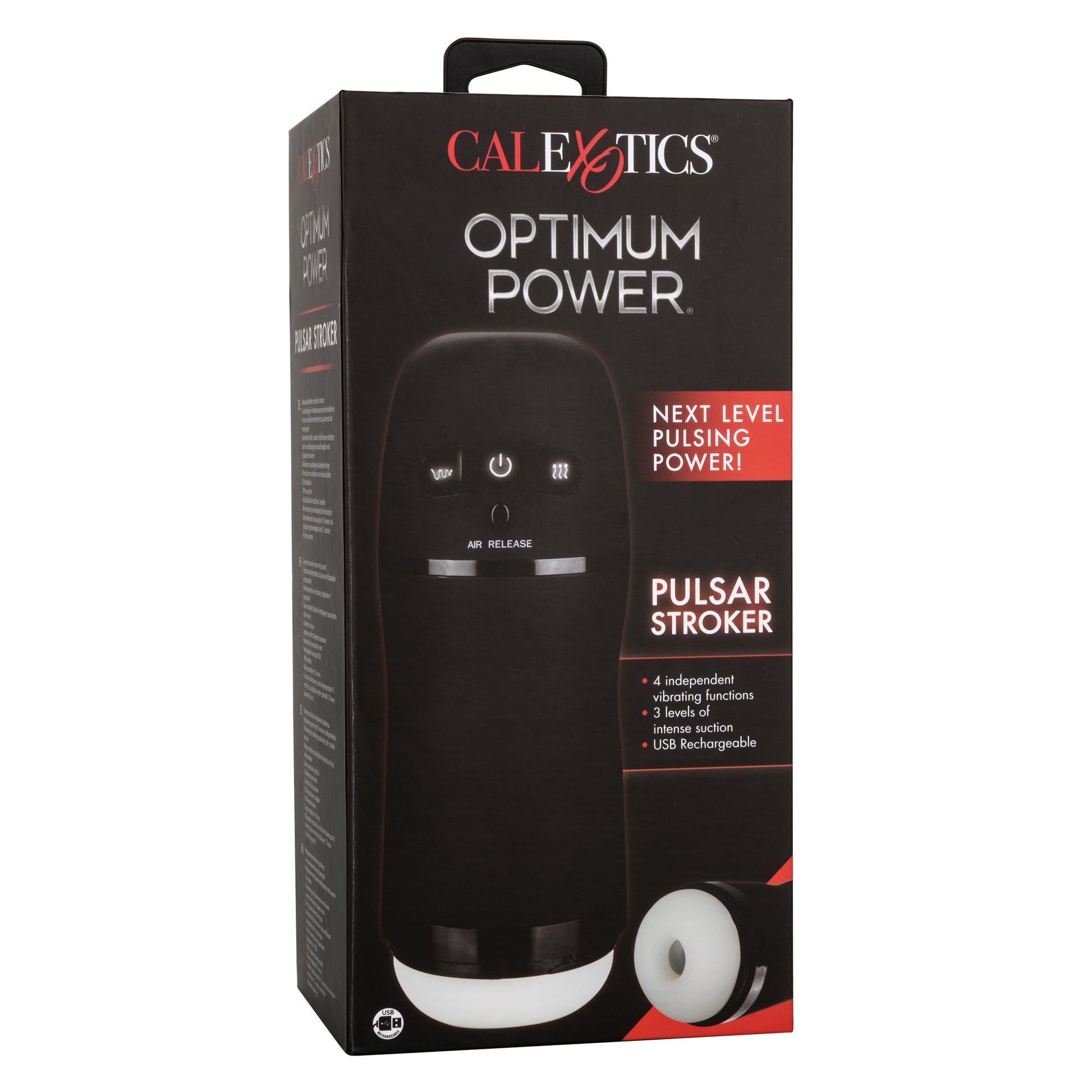 CalExotics Optimum Power Pulsar Stroker – Black – Vibrating Male Masturbator