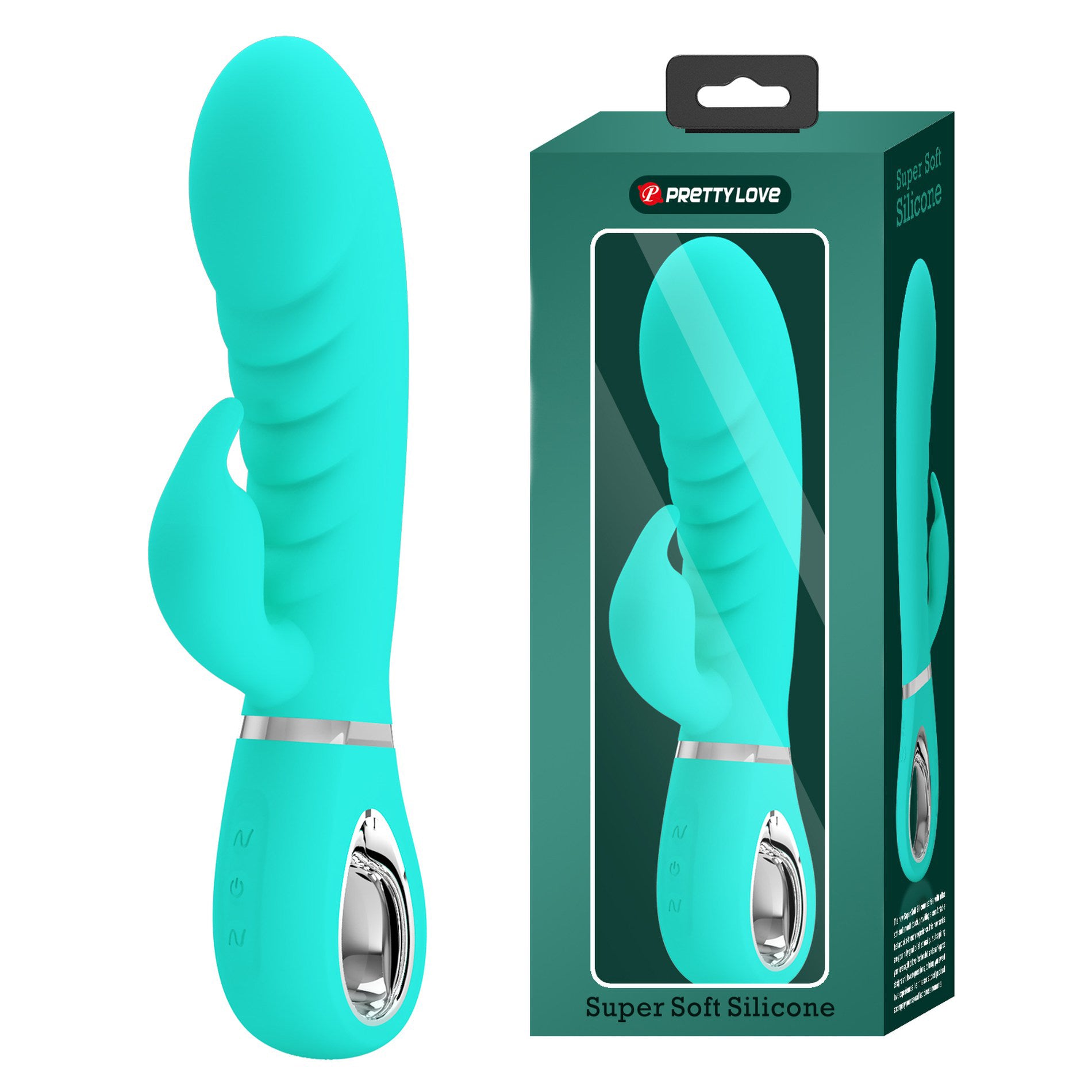 Pretty Love Soft Rabbit Vibrator – G-Spot and Clitoral Stimulation – Teal