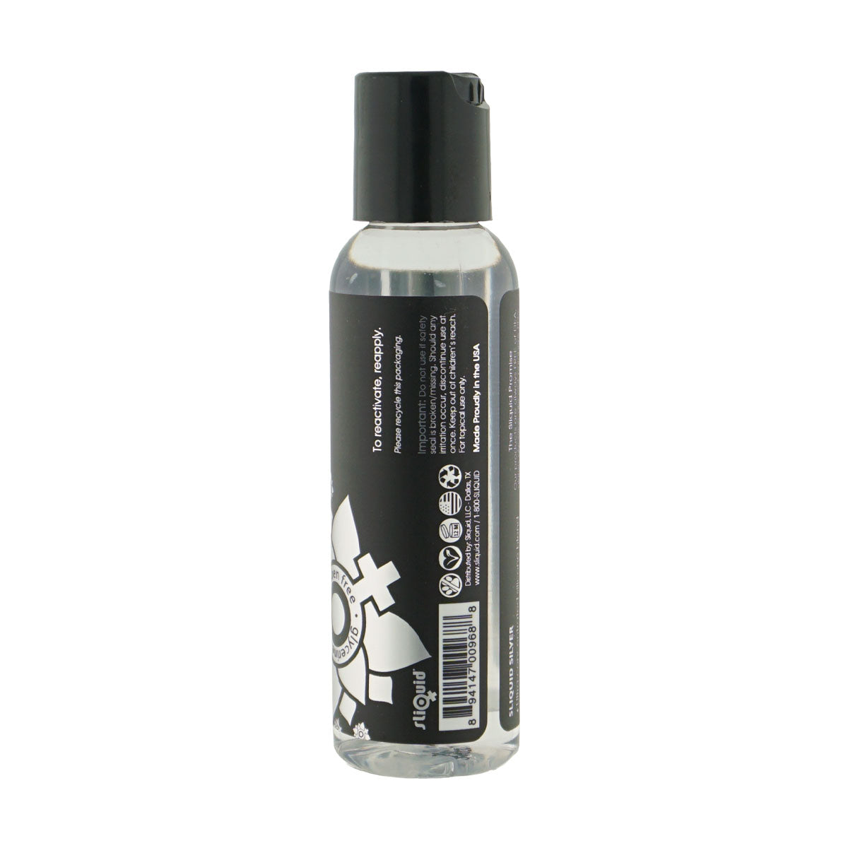 Sliquid Naturals Silver Silicone Personal Lubricant – 2.0 Fl Oz (59 ml) – Waterproof