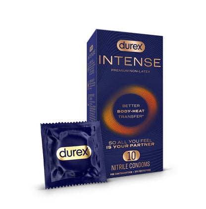 Durex Intense Nitrile Condoms 10 Pack – Ultra Thin, Latex Free