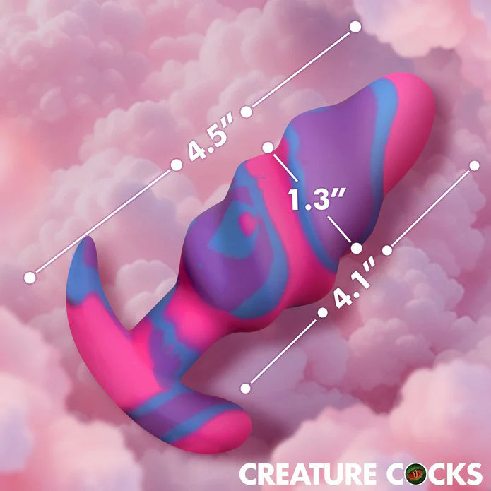 Unicorn Swirl Silicone Butt Plug – Medium – Multi-Color