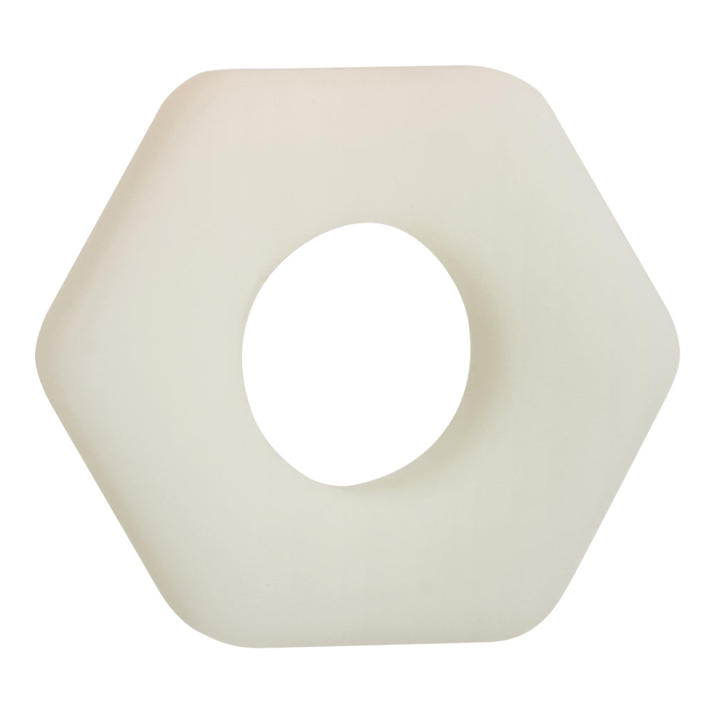 CalExotics Alpha Glow-in-the-Dark Liquid Silicone Prolong Sexagon Ring – White