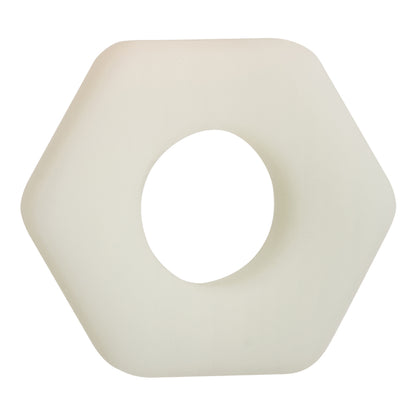 CalExotics Alpha Glow-in-the-Dark Liquid Silicone Prolong Sexagon Ring – White