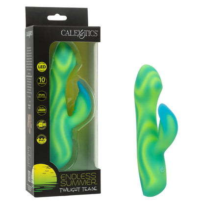 CalExotics Endless Summer Twilight Tease Dual-Motor Rabbit-Style Vibrator, Dual-Layer Liquid Silicone, Green