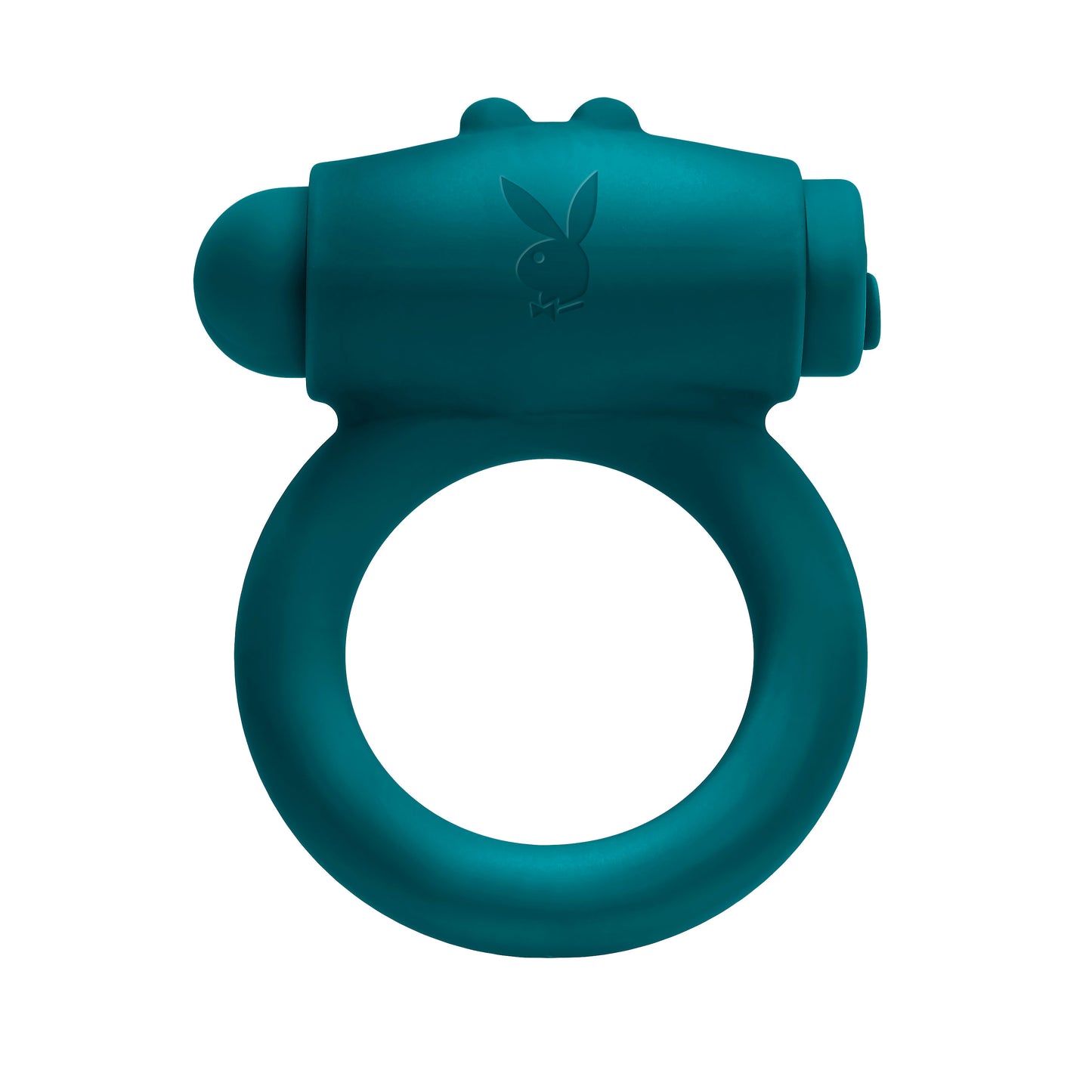 Playboy Pleasure Bunny Buzzer Cock Ring with Vibrating Bullet - Deep Teal