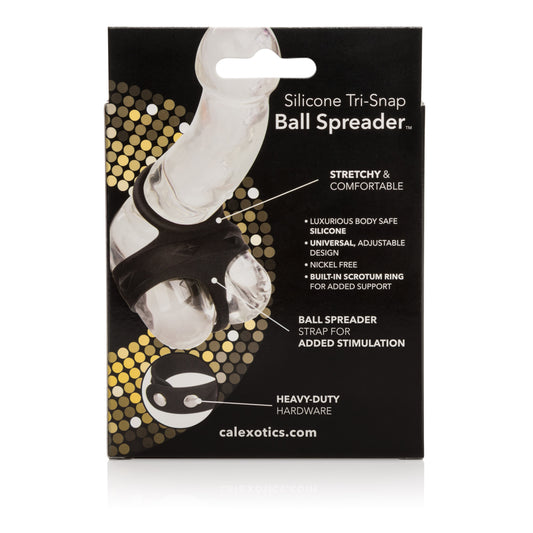 CalExotics Silicone Tri-Snap Ball Spreader – Adjustable Black Ball Spreader