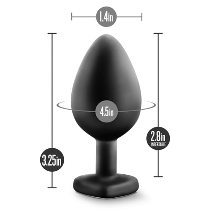 Temptasia Bling Plug - Medium Anal Plug with Flared Base - Black