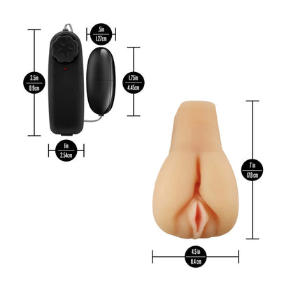 Enlust Jordyn Realistic Dual-Opening Masturbator with Vibrating Bullet – Beige