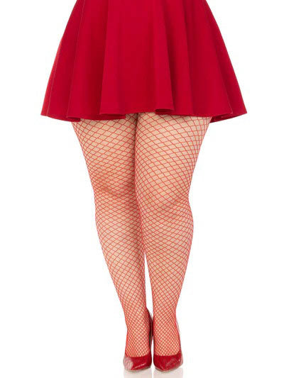 Leg Avenue Industrial Net Pantyhose 1X-2X – Red