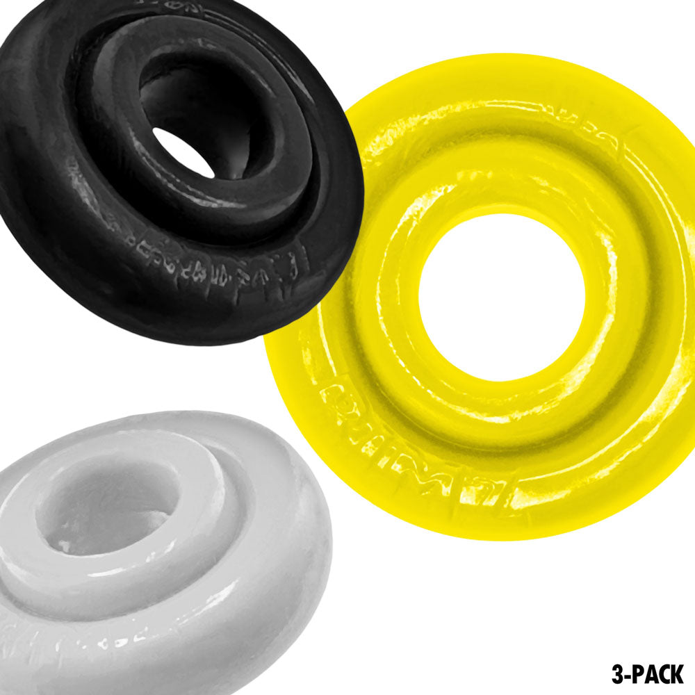 Oxballs RIMRINGZ Multi Size 3 Pack Cockrings - Comfort Fit, Multi