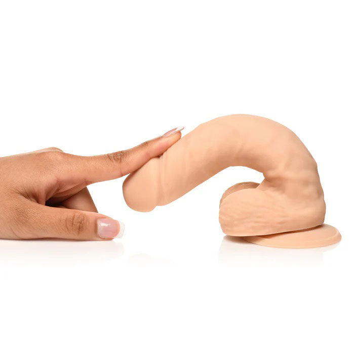 Curve Toys Easy Riders 7" Silicone Dildo with Balls - Beige