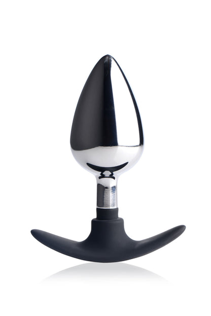 XR Brands Dark Invader Large Metal and Silicone Anal Plug – Silver