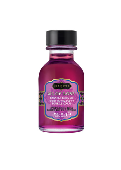 Kama Sutra Oil of Love - Raspberry Kiss - Kissable Foreplay Oil - 0.75 Fl. Oz.