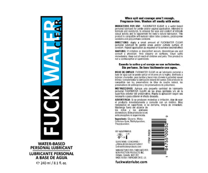 Fuck Water Clear Water-Based Personal Lubricant 8.1oz – Fragrance Free