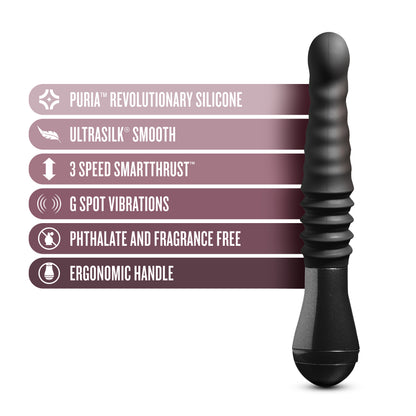 Temptasia Lazarus Thrusting Dildo with G-Spot Stimulation - Black