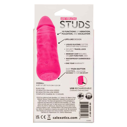 CalExotics Mini Vibrating Studs - Multi-Function Silicone Vibrator - Pink