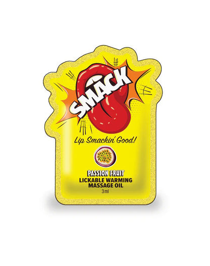 Little Genie Smack Warming Lickable Massage Oil – Passion Fruit – 3ml Pouch Display