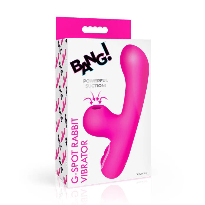 XR Brands G-Spot Rabbit Vibrator - Pink - Multi-Speed with Clitoral Suction