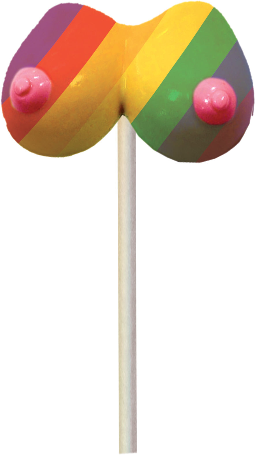 Hott Products Rainbow Boobie Pops - Fruity Lollipop - 1.48 Oz