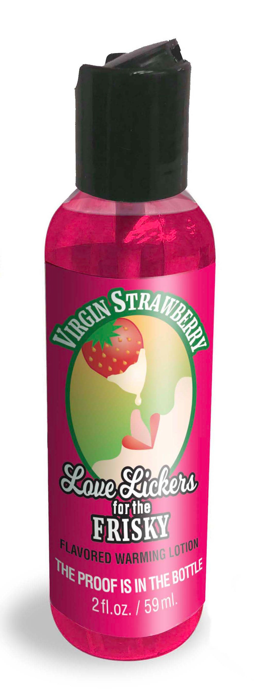 Love Lickers Virgin Strawberry Massage Oil - Warming Edible Oil - 1.76 Fl. Oz.