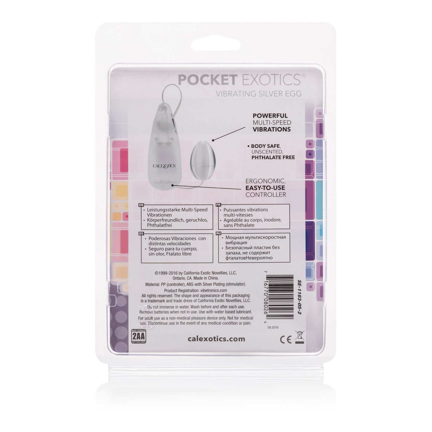 CalExotics Pocket Exotics Vibrating Egg – Silver – Multi-Speed