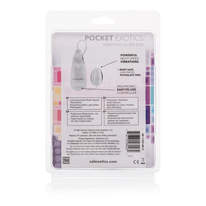 CalExotics Pocket Exotics Vibrating Egg – Silver – Multi-Speed