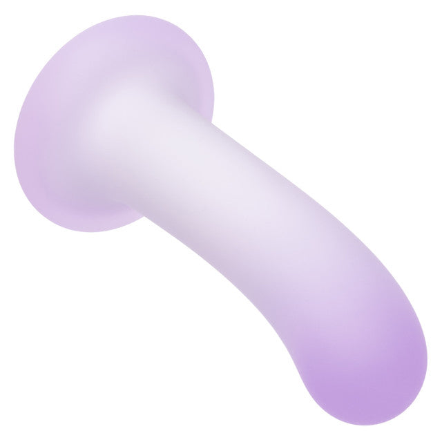 CalExotics Lavender Haze Slender Curved Probe Vibrator, Rechargeable Liquid Silicone, IPX7, Purple