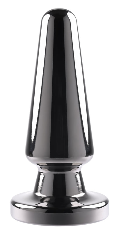 Evolved Novelties Advanced Metal Plug – Vibrating Plug with Suction Cup – Black Chrome