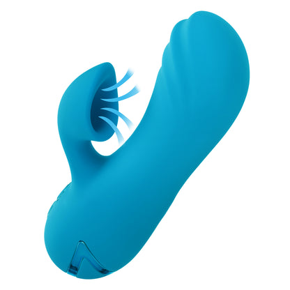 CalExotics California Dreaming Sunset Beach Seducer – Blue – Dual Stimulator with Vibration and Suction