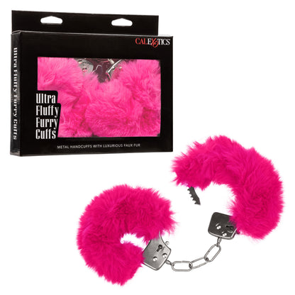 CalExotics Ultra Fluffy Furry Cuffs – Adjustable Restraint Cuffs – Pink
