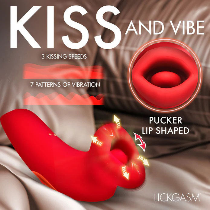 XR Brands Plump Kiss Sucking and Vibrating Clitoral Stimulator – Red