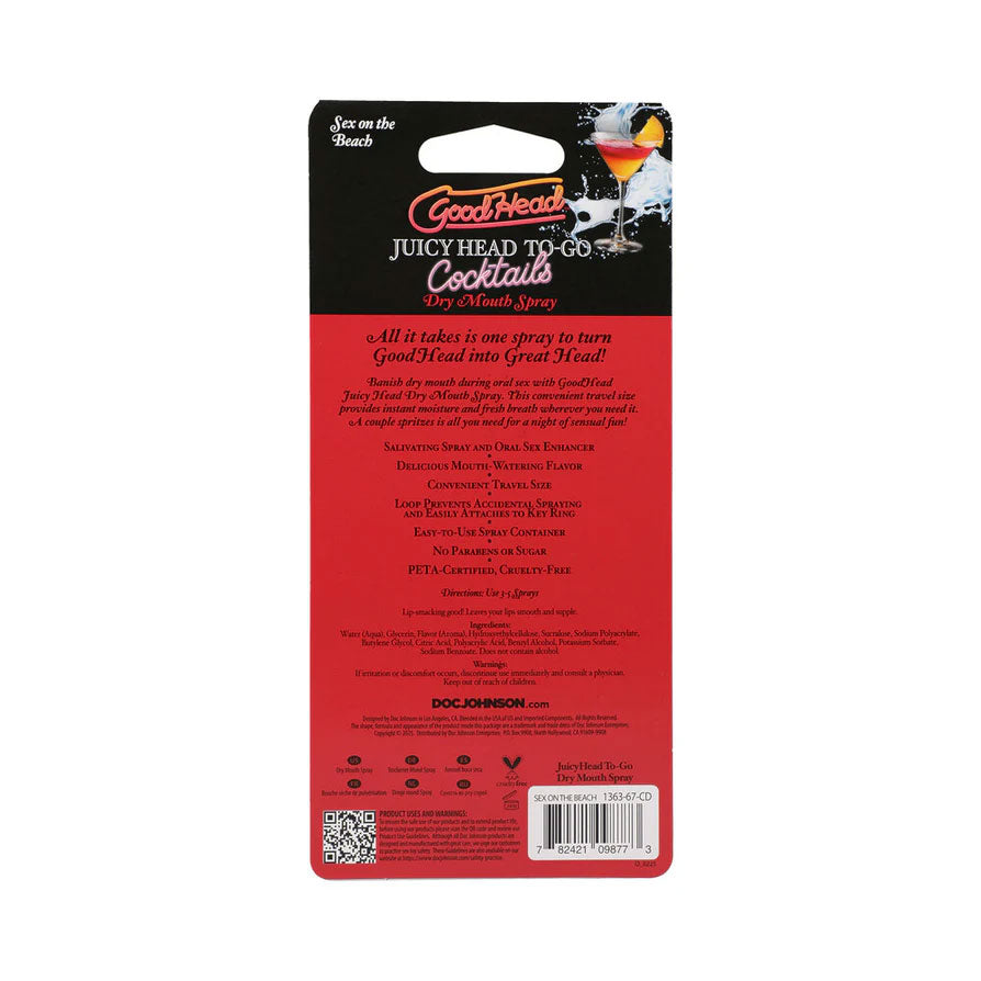 Goodhead Juicy Head Cocktails Dry Mouth Spray – Sex on the Beach Flavor – Travel Size