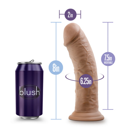 Blush Au Naturel 8 Inch Dildo with Suction Cup - Mocha