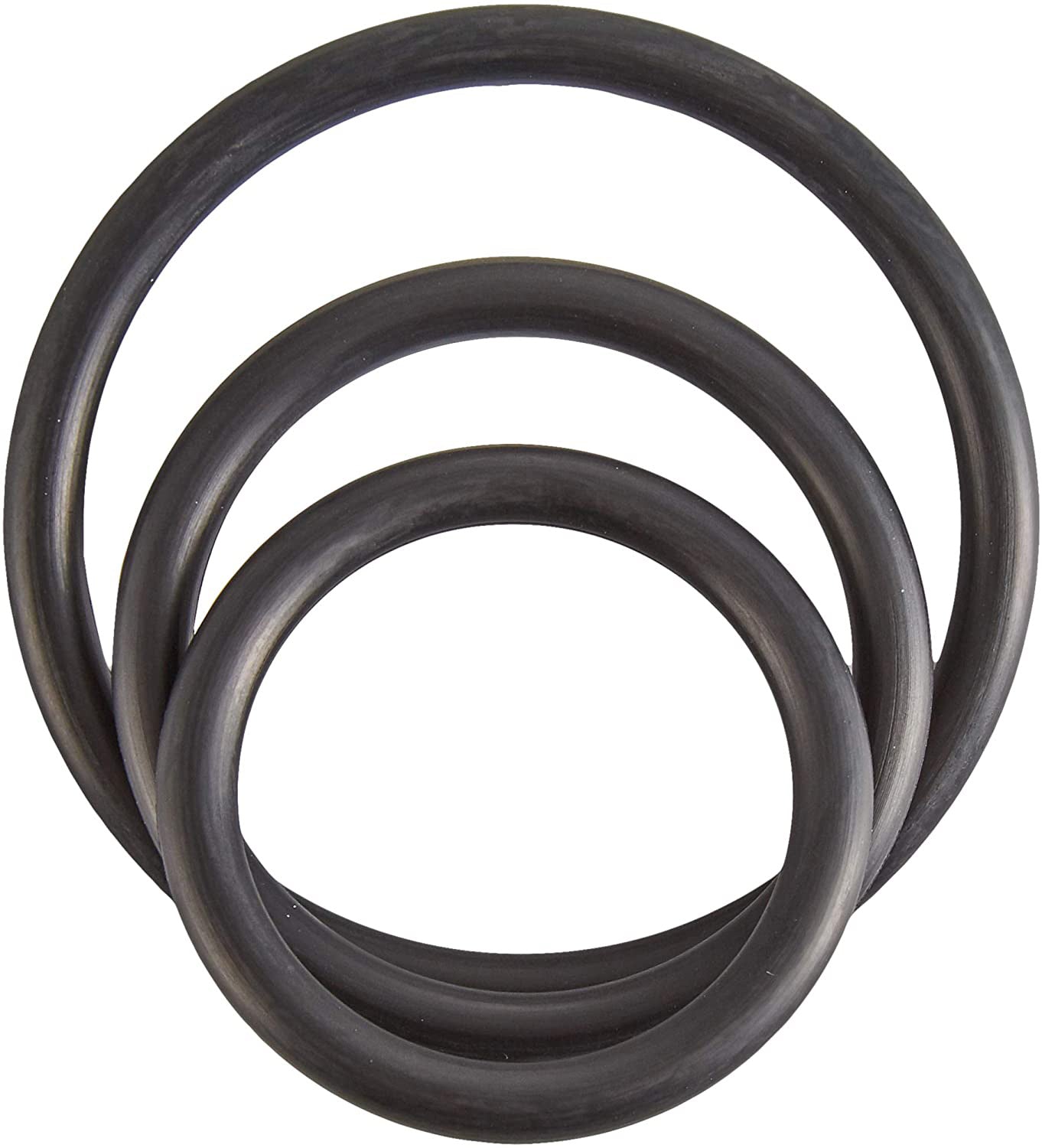 Spartacus Rubber Cock Ring Set – Black – 3 Rings with Various Sizes