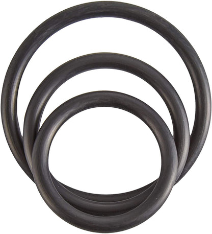 Spartacus Rubber Cock Ring Set – Black – 3 Rings with Various Sizes