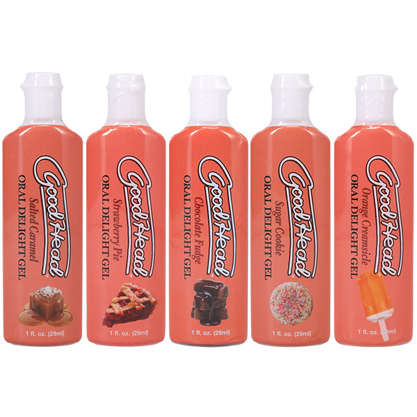 Doc Johnson Goodhead Oral Delight Gel 5 Pack - Edible Flavored Enhancer - 1 Fl. Oz. Bottles