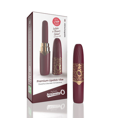 My Secret Premium Rechargeable Vibrating Lipstick - Merlot - Multi-Function