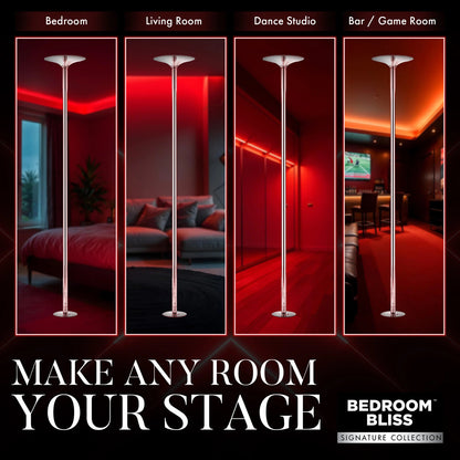 XR Brands Bedroom Bliss Deluxe Dance Pole – Adjustable Silver Steel Dance Pole