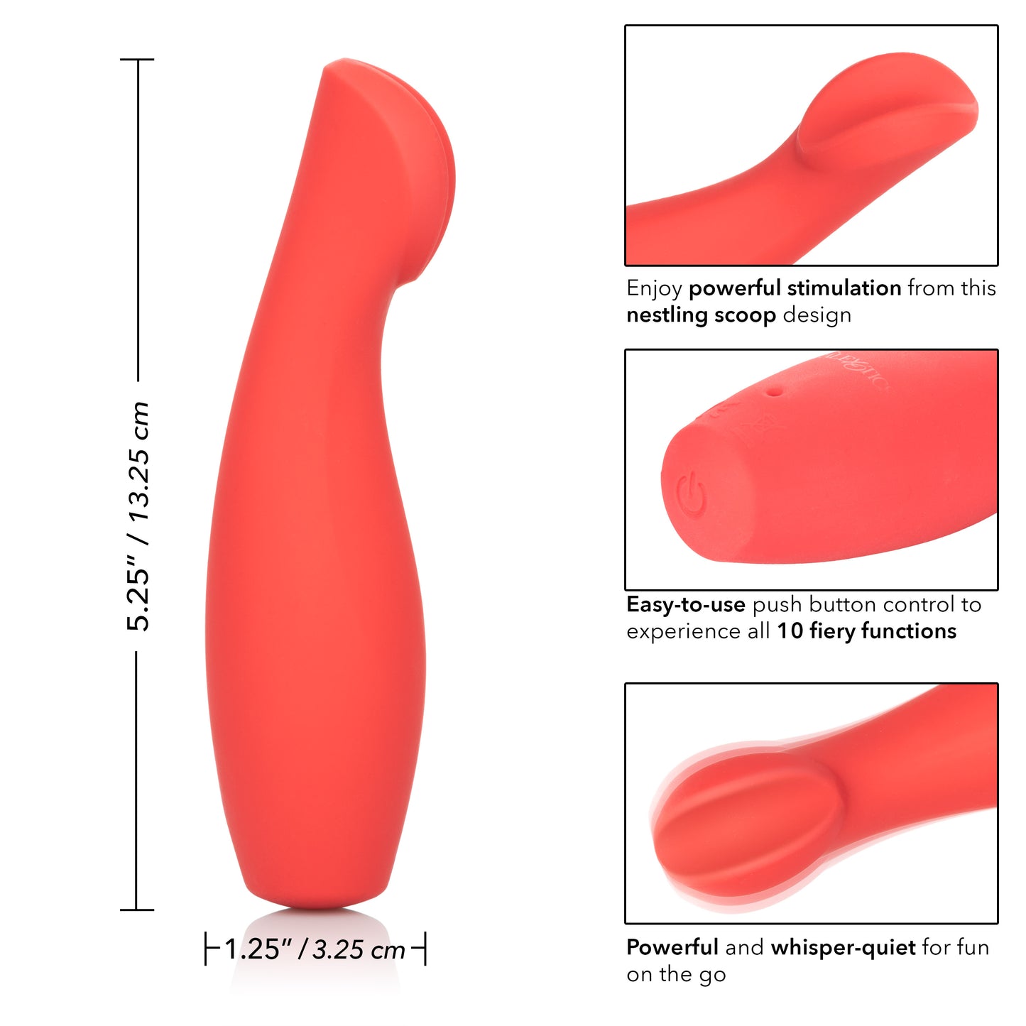 CalExotics Red Hot Ignite Multi-Function Rechargeable Massager - Red