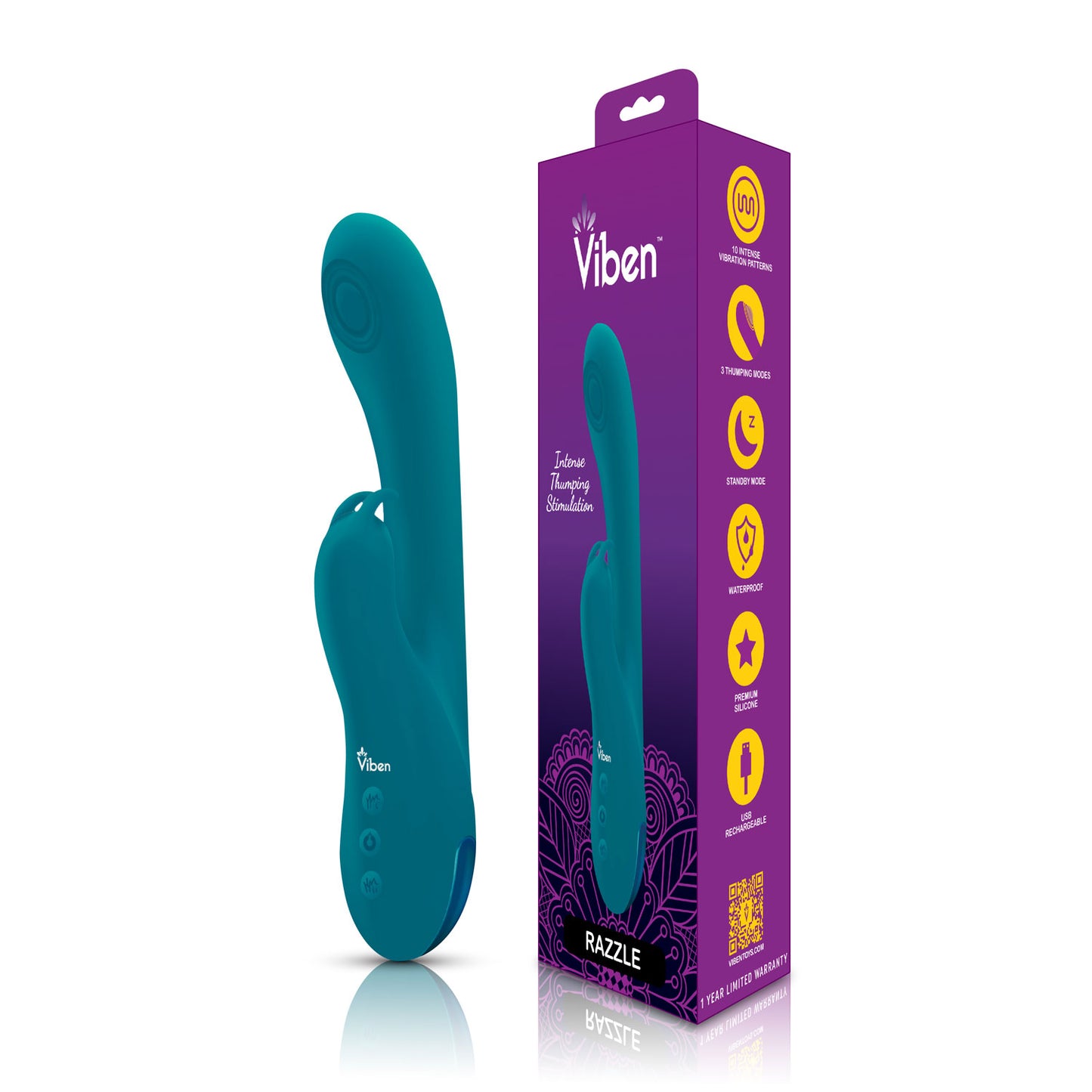Razzle Thumping Rabbit - G-Spot Vibrator with Thumping Function - Ocean