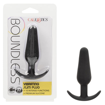 CalExotics Boundless Vibrating Slim Plug - 10 Function Waterproof Probe - Black