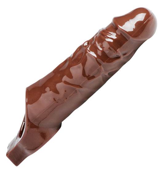XR Brands Really Ample Penis Enhancer Sheath - Brown - Realistic Erection Enhancer