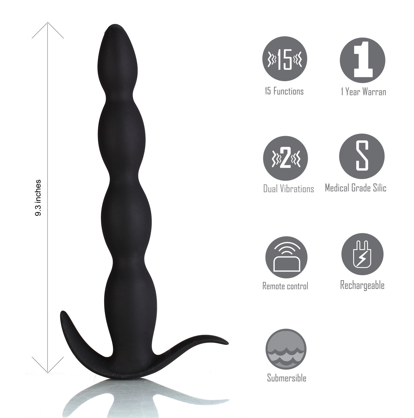 Maia Novelties Mason Vibrating Anal Plug with Remote Control – Black