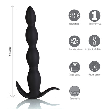 Maia Novelties Mason Vibrating Anal Plug with Remote Control – Black