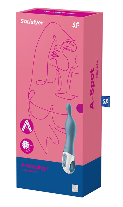Satisfyer A-Mazing 1 A-Spot Vibrator - Blue - Ergonomic Shape with 2 Motors