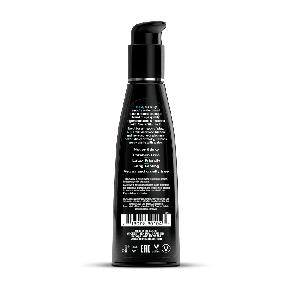 Wicked Aqua Water-Based Lubricant – 4 Fl. Oz. – Fragrance Free