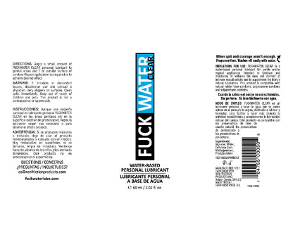 Fuck Water Clear Water-Based Lubricant 2oz – Fragrance-Free