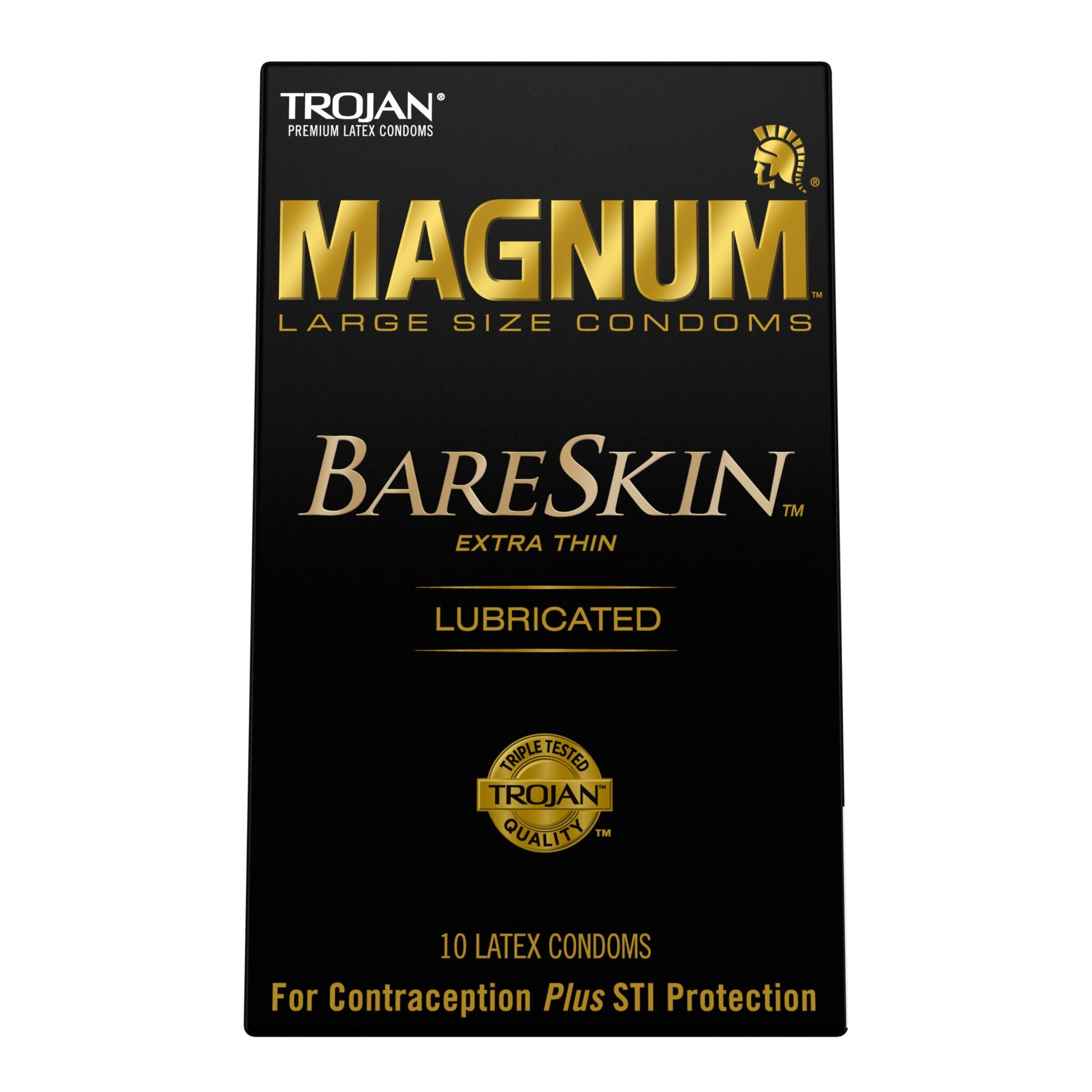 Trojan Magnum BareSkin Condoms – Enhanced Sensitivity and Comfort – 10 Pack