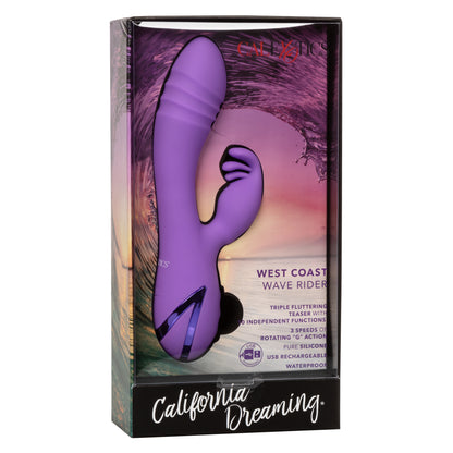California Dreaming West Coast Wave Rider – Waterproof Silicone Vibrator with G-Massager – Ocean Color