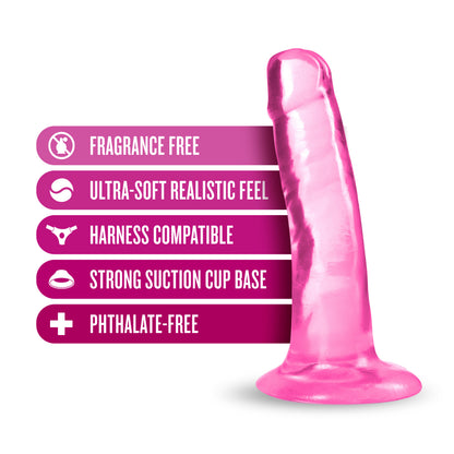 B Yours Plus Hard N Happy Dildo – Pink, Soft Feel with Suction Cup